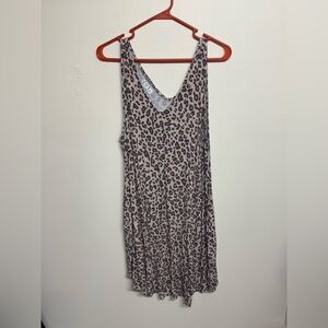 Maurices Leopard Print Tank Dress in Taupe and Brown